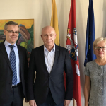 Andrius Krivas, Ambassador at the Permanent Mission of the Republic of Lithuania to the United Nations Office and other International Organizations in Geneva, Renaldas Gudauskas, Director of the Lithuanian National Library, and Dalia Kadišienė, Minister Counselor at the Permanent Mission of the Republic of Lithuania to the United Nations Office.