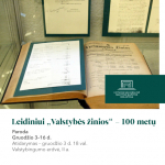 Paroda, skirta leidinio „Valstybės žinios“ šimtmečiui