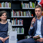 Vilniaus universiteto Tarptautinių santykių ir politikos instituto profesorė Ainė Ramonaitė, Nacionalinės bibliotekos politinės komunikacijos ekspertas doc. dr. Andrius Šuminas