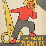 Ievos Naginskaitės knygos „Ką padarė žirklės“ viršelis (1961, 2018).